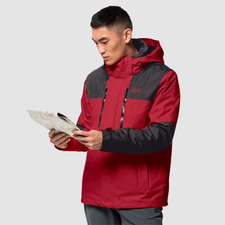 Jack Wolfskin Mens Jasper 3in1 Jacket Red 452163WXA